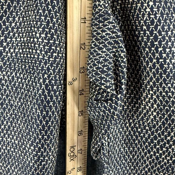 Dana Buchman Silk Dress Pants Women 14 Black Print High Rise Straight Artsy - Picture 11 of 12